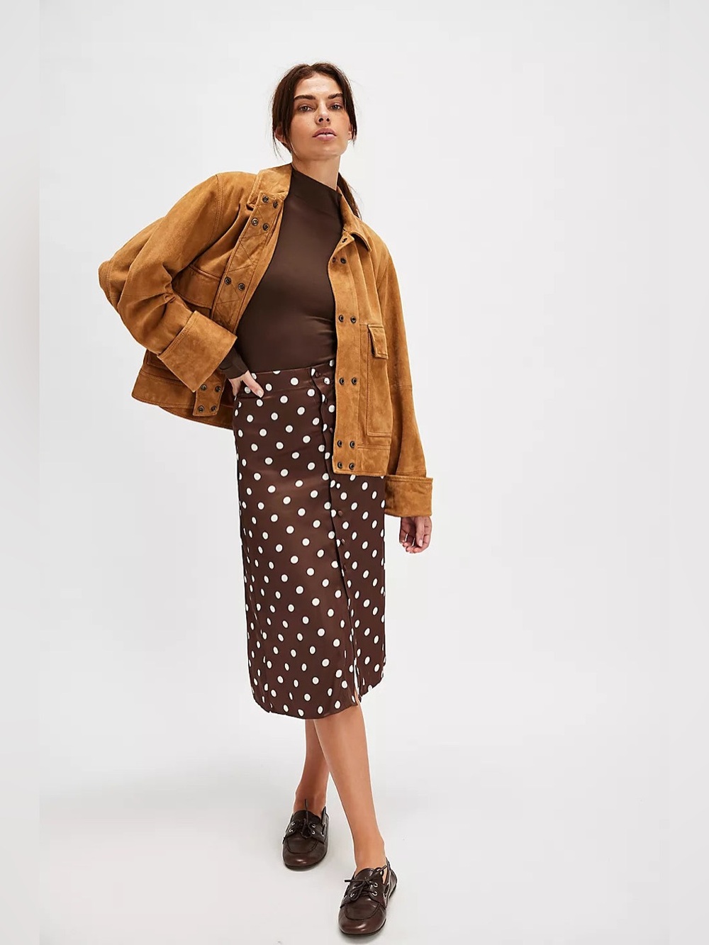 Free People Analise Printed Midi Skirt